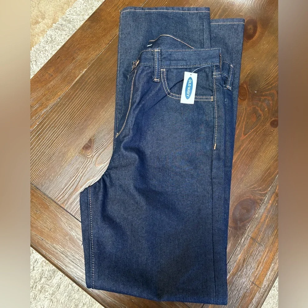 OLD NAVY BOYS BLUE DENIM CLASSIC STRAIGHT LEG BUILT IN FLEX JEANS SIZE 18 NWT